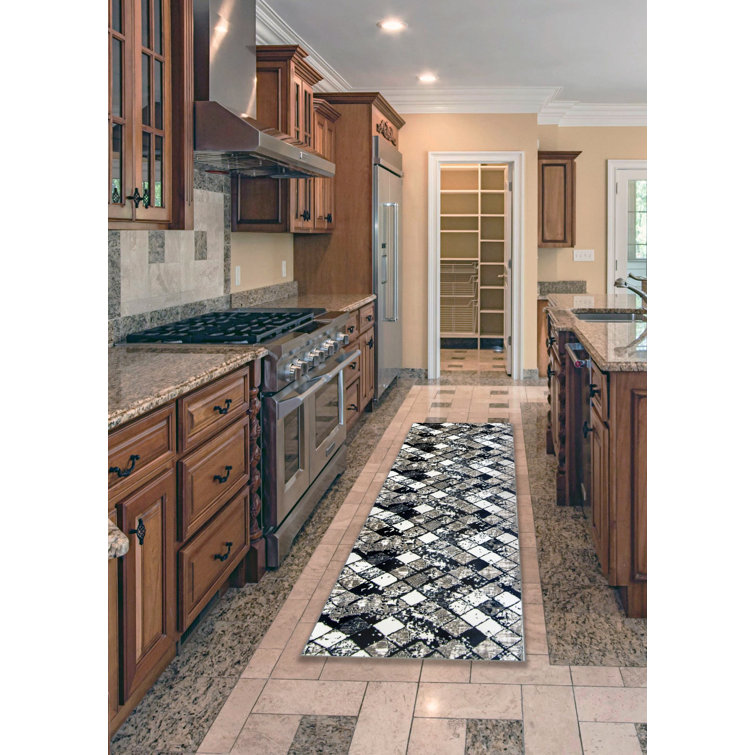 Wrought Studio Maryanne Print Absorbent Soft NonSlip Kitchen Mat